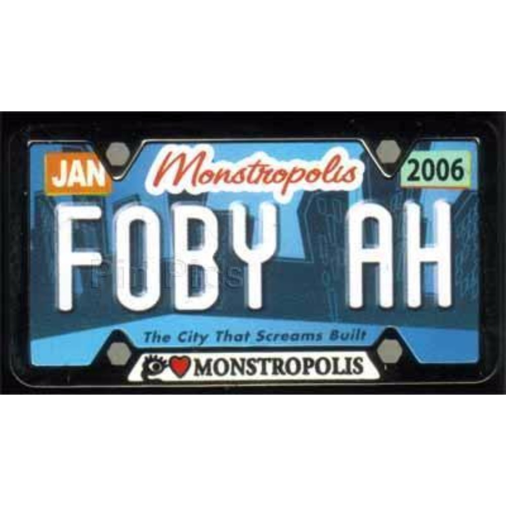 Disney Pin WDI‎ Monster's Inc. Monstropolis License Plate FOBY AH LE 300 43735
